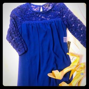 Shift Dress w/ Lace Detail